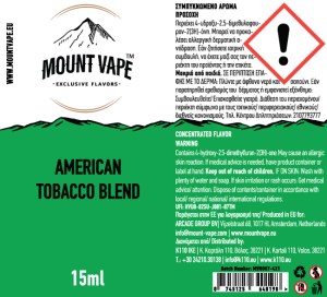 MOUNT VAPE AMERICAN TOBACCO BLEND 15ML 60ML FLAVORSHOT