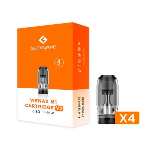 Geekvape Cartridge Wenax M1 0.8 ohm x 4 pcs Αντιστάσεις δοχεία Pods για ηλεκτρονικό τσιγάρο