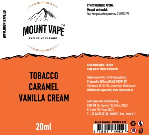 MOUNT VAPE TOBACCO CARAMEL VANILLA CREAM 20ML 60ML FLAVORSHOT