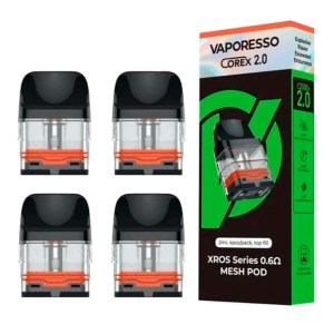 Vaporesso XROS Mesh Corex 2.0 Cartridges 0.6ohm x 4pcs Δοχεία/αντιστάσεις για ηλεκτρονικό τσιγάρο pod