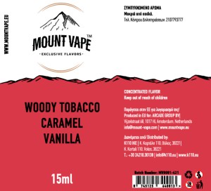 MOUNT VAPE WOODY TOBACCO CARAMEL VANILLA 15ML 60ML FLAVORSHOT